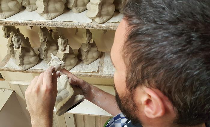 Smoking Dragons are handmade at the Quarry Pottery. One of 9 craft workshops located at the Corris Craft Centre in Mid Wales